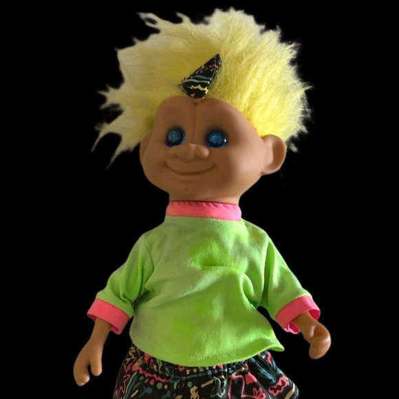 GIRL TROLL DOLL 15 INCH ROLLER SKATING VINTAGE toy Leader Toy Corp (1992) Works - Picture 4 of 9